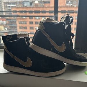 Nike Black and Gold High-Top Sneakers